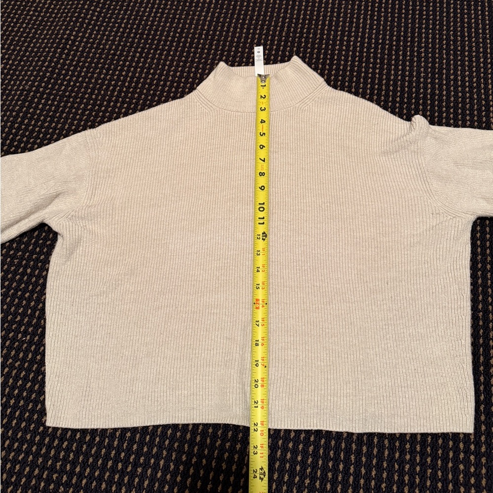 Cream Lululemon Cropped Mock Turtleneck Sweater - Picture 4 of 7